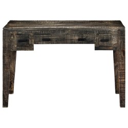 Bureau Noir 110 x 50 x 75 cm Bois de manguier massif 