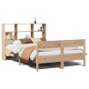 Lit bibliothèque sans matelas 120x190 cm bois de pin massif 