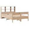 Lit bibliothèque sans matelas 120x190 cm bois de pin massif 