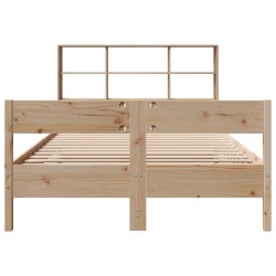 Lit bibliothèque sans matelas 120x190 cm bois de pin massif 