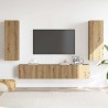 Meubles TV muraux 4 pcs chêne artisanal bois d'ingénierie 