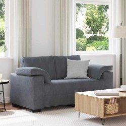 Canapé causeuse gris foncé 120 cm velours 