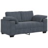 Canapé causeuse gris foncé 120 cm velours 