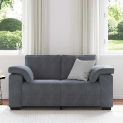 Canapé causeuse gris foncé 120 cm velours 