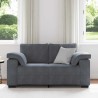 Canapé causeuse gris foncé 120 cm velours 