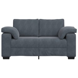 Canapé causeuse gris foncé 120 cm velours 