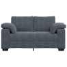 Canapé causeuse gris foncé 120 cm velours 