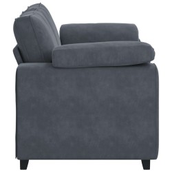 Canapé causeuse gris foncé 120 cm velours 