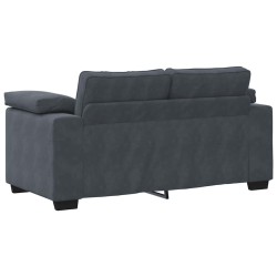 Canapé causeuse gris foncé 120 cm velours 
