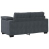 Canapé causeuse gris foncé 120 cm velours 