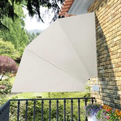 Auvent latéral pliable de balcon Crème 210 x 210 cm  