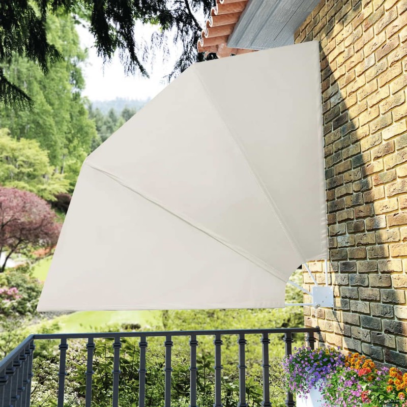 Auvent latéral pliable de balcon Crème 210 x 210 cm  