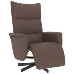 Fauteuil inclinable avec repose-pieds marron similicuir 