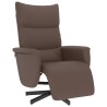 Fauteuil inclinable avec repose-pieds marron similicuir 