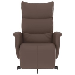 Fauteuil inclinable avec repose-pieds marron similicuir 