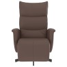 Fauteuil inclinable avec repose-pieds marron similicuir 