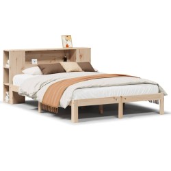 Lit bibliothèque sans matelas 150x200 cm bois massif de pin 