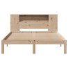Lit bibliothèque sans matelas 150x200 cm bois massif de pin 