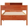 Lit bibliothèque sans matelas cire marron 90x200 cm pin massif 