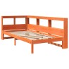 Lit bibliothèque sans matelas cire marron 75x190 cm pin massif 