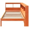 Lit bibliothèque sans matelas cire marron 75x190 cm pin massif 