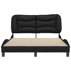 Cadre de lit sans matelas noir 140x200 cm similicuir 