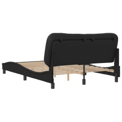 Cadre de lit sans matelas noir 140x200 cm similicuir 
