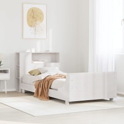 Cadre de lit sans matelas blanc 100x200 cm bois de pin massif 