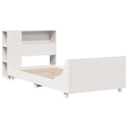 Cadre de lit sans matelas blanc 100x200 cm bois de pin massif 