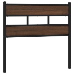Tête de lit chêne marron 107 cm acier et bois d'ingénierie 