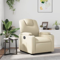 Fauteuil inclinable Crème Similicuir 