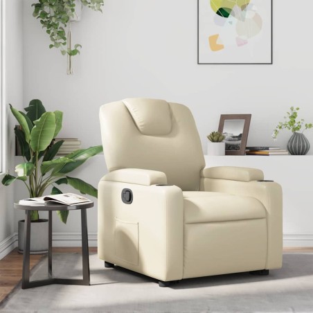 Fauteuil inclinable Crème Similicuir 