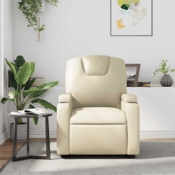 Fauteuil inclinable Crème Similicuir 