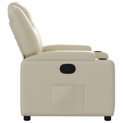 Fauteuil inclinable Crème Similicuir 