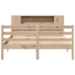 Lit bibliothèque sans matelas 120x200 cm bois de pin massif 