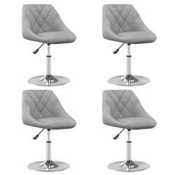 Chaises à manger pivotantes lot de 4 Gris clair Velours 