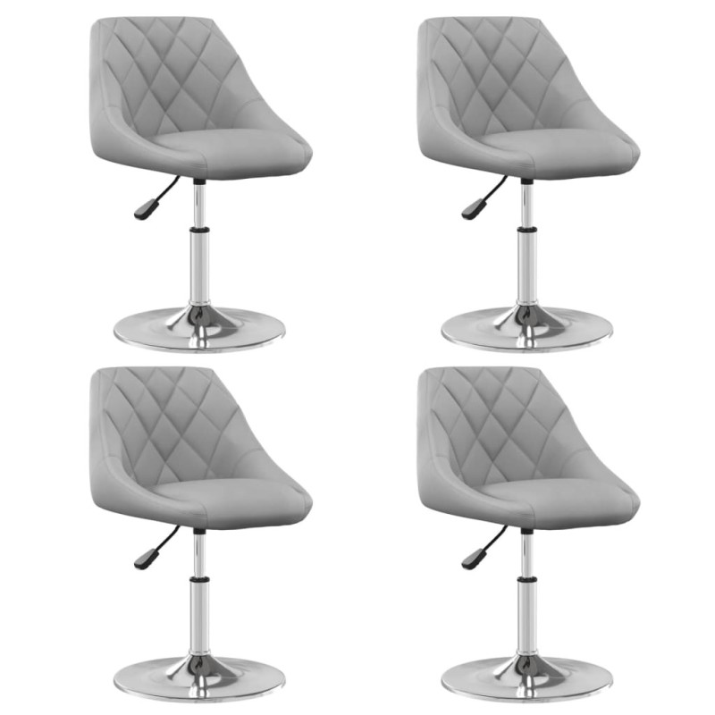 Chaises à manger pivotantes lot de 4 Gris clair Velours Chaises à manger pivotantes lot de 4 Gris clair Velours