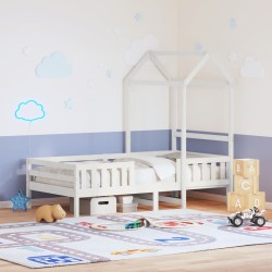 Cadre de lit avec toit sans matelas blanc 100x200 cm 