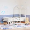 Cadre de lit avec toit sans matelas blanc 100x200 cm 