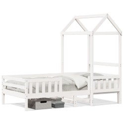 Cadre de lit avec toit sans matelas blanc 100x200 cm 