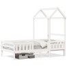 Cadre de lit avec toit sans matelas blanc 100x200 cm 
