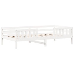 Cadre de lit avec toit sans matelas blanc 100x200 cm 