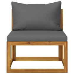 Salon de jardin 3 pcs avec coussins Bois d'acacia solide 