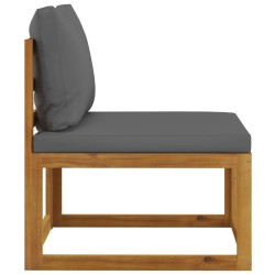 Salon de jardin 3 pcs avec coussins Bois d'acacia solide 