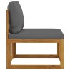 Salon de jardin 3 pcs avec coussins Bois d'acacia solide 