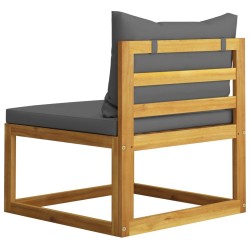 Salon de jardin 3 pcs avec coussins Bois d'acacia solide 