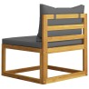Salon de jardin 3 pcs avec coussins Bois d'acacia solide 