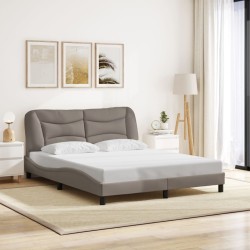 Cadre de lit sans matelas taupe 160x200 cm tissu 