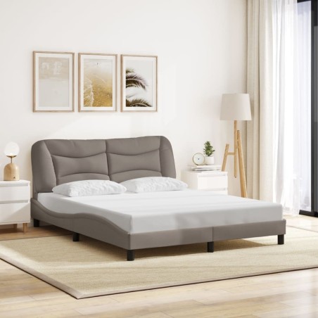 Cadre de lit sans matelas taupe 160x200 cm tissu 
