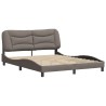 Cadre de lit sans matelas taupe 160x200 cm tissu 